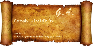 Garab Alvián névjegykártya